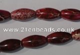 CDE778 15.5 inches 8*16mm rice dyed sea sediment jasper beads