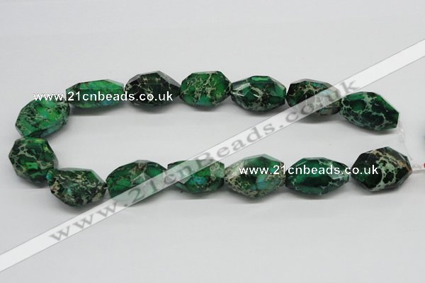 CDE79 15.5 inches 18*28mm faceted nuggets dyed sea sediment jasper beads