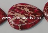 CDE790 15.5 inches 30*40mm flat teardrop dyed sea sediment jasper beads