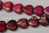 CDE792 15.5 inches 12*12mm heart dyed sea sediment jasper beads