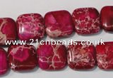 CDE794 15.5 inches 14*14mm square dyed sea sediment jasper beads