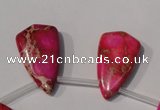 CDE798 Top-drilled 16*27mm flat teardrop dyed sea sediment jasper beads