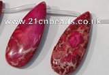 CDE799 Top-drilled 16*32mm flat teardrop dyed sea sediment jasper beads