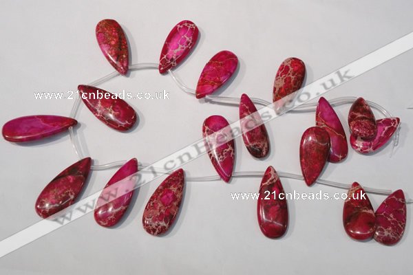 CDE799 Top-drilled 16*32mm flat teardrop dyed sea sediment jasper beads