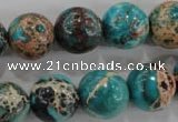 CDE806 15.5 inches 14mm round dyed sea sediment jasper beads wholesale