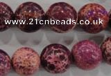 CDE836 15.5 inches 15mm round dyed sea sediment jasper beads wholesale