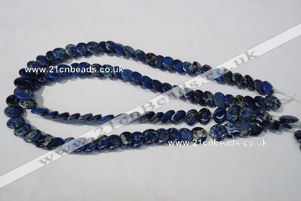 CDE911 15.5 inches 12mm flat round dyed sea sediment jasper beads