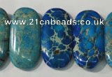 CDE917 15.5 inches 15*30mm oval double drilled dyed sea sediment jasper beads