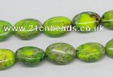 CDE92 15.5 inches 10*14mm oval dyed sea sediment jasper beads