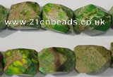 CDE932 15.5 inches 13*17mm faceted nuggets dyed sea sediment jasper beads