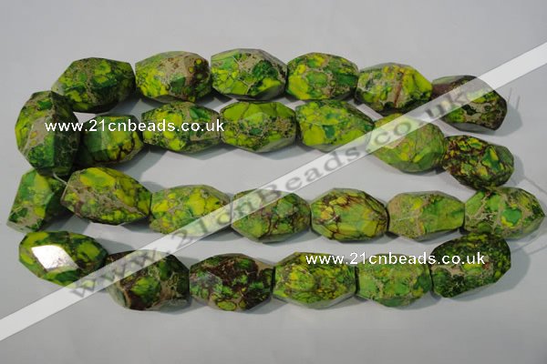 CDE933 15.5 inches 19*30mm faceted nuggets dyed sea sediment jasper beads