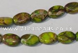 CDE939 15.5 inches 8*12mm oval dyed sea sediment jasper beads