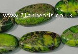 CDE941 15.5 inches 15*30mm oval dyed sea sediment jasper beads