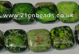 CDE945 15.5 inches 16*16mm square dyed sea sediment jasper beads