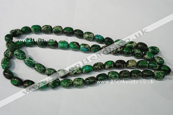 CDE960 15.5 inches 10*13mm nuggets dyed sea sediment jasper beads