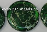 CDE977 15.5 inches 45mm flat round dyed sea sediment jasper beads