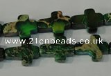 CDE978 15.5 inches 12*16mm cross dyed sea sediment jasper beads