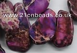 CDE981 15 inches 15*20mm – 25*48mm freeform dyed sea sediment jasper beads