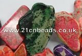 CDE983 15 inches 15*30mm – 26*55mm freeform dyed sea sediment jasper beads