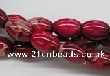 CDI09 16 inches 10*14mm rice dyed imperial jasper beads wholesale