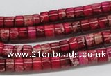 CDI11 16 inches 4*6mm cylinder dyed imperial jasper beads wholesale