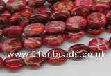 CDI12 16 inches 8*10mm oval dyed imperial jasper beads wholesale