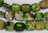 CDI120 15.5 inches 10*10mm square dyed imperial jasper beads