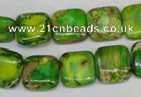 CDI121 15.5 inches 14*14mm square dyed imperial jasper beads