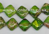 CDI122 15.5 inches 12*12mm diamond dyed imperial jasper beads