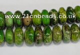 CDI135 15.5 inches 6*12mm rondelle dyed imperial jasper beads