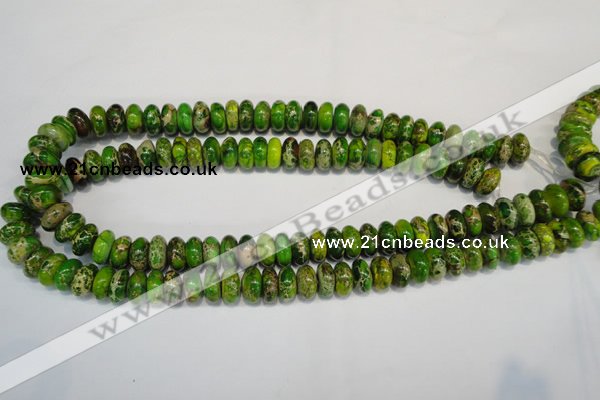 CDI135 15.5 inches 6*12mm rondelle dyed imperial jasper beads