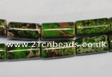 CDI141 15.5 inches 8*17mm tube dyed imperial jasper beads