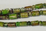 CDI142 15.5 inches 3*6mm rondelle & 6*9mm tube dyed imperial jasper beads