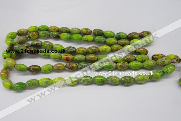 CDI147 15.5 inches 10*15mm rice dyed imperial jasper beads