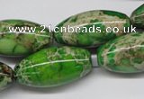 CDI148 15.5 inches 15*30mm rice dyed imperial jasper beads