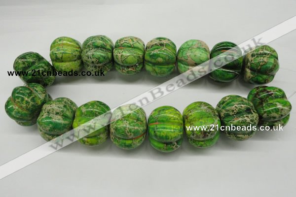 CDI150 15.5 inches 25*34mm pumpkin dyed imperial jasper beads