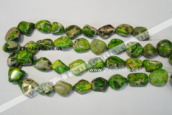 CDI154 15.5 inches 15*20mm nugget dyed imperial jasper beads