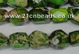 CDI155 15.5 inches 10*12mm faceted nugget dyed imperial jasper beads