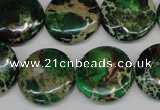 CDI174 15.5 inches 20mm flat round dyed imperial jasper beads