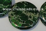 CDI177 15.5 inches 35mm flat round dyed imperial jasper beads