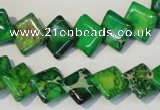 CDI204 15.5 inches 10*10mm diamond dyed imperial jasper beads