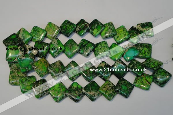 CDI207 15.5 inches 20*20mm diamond dyed imperial jasper beads