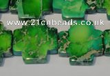 CDI211 15.5 inches 22*22mm cross dyed imperial jasper beads