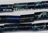 CDI228 15.5 inches 8*16mm tube dyed imperial jasper beads