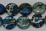 CDI232 15.5 inches 16mm flat round dyed imperial jasper beads