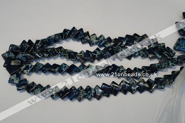 CDI255 15.5 inches 12*12mm diamond dyed imperial jasper beads