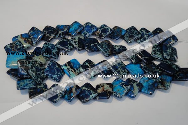 CDI258 15.5 inches 20*20mm diamond dyed imperial jasper beads