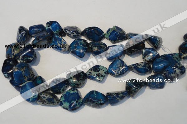 CDI262 15.5 inches 18*20mm nugget dyed imperial jasper beads