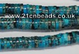 CDI276 15.5 inches 2*8mm heishi dyed imperial jasper beads