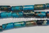 CDI279 15.5 inches 6*12mm tube dyed imperial jasper beads